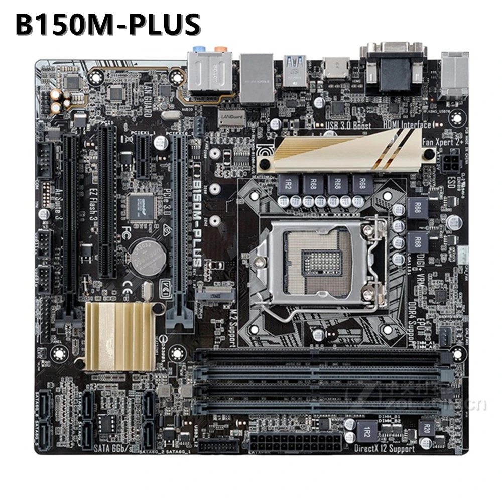 Placa base de escritorio para B150M-PLUS, LGA 1151, DDR4, I3, I5, I7, CPU 64G, Micro ATX, USB3.0