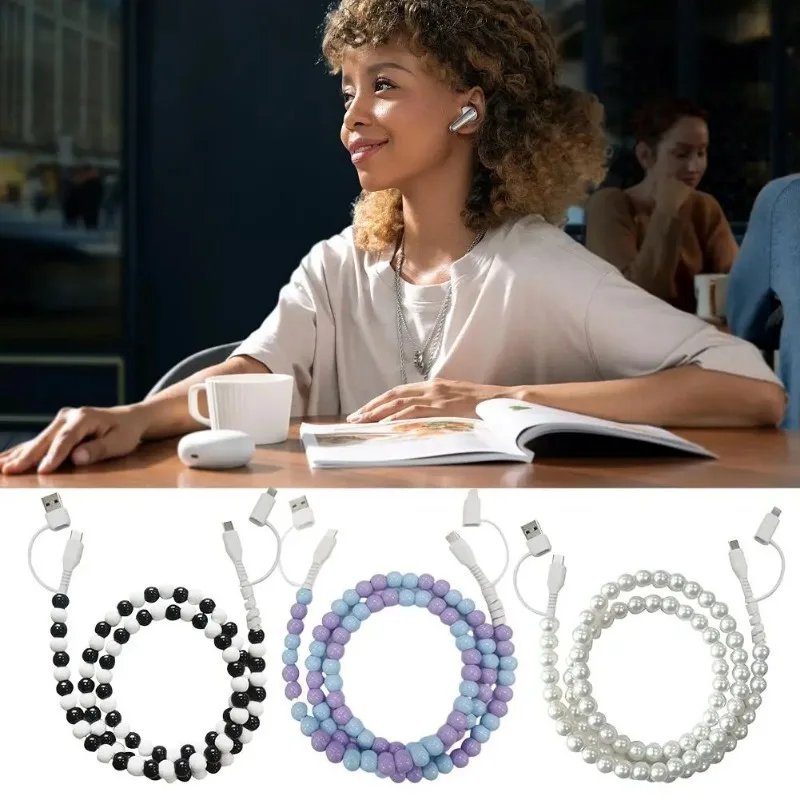 Cable de carga 4 en 1 60w PD3.0 para IPhone, cuentas de sincronización rápida de datos, Cable de teléfono, Cable de carga USB de 8 pines para todos los teléfonos - imagen 3