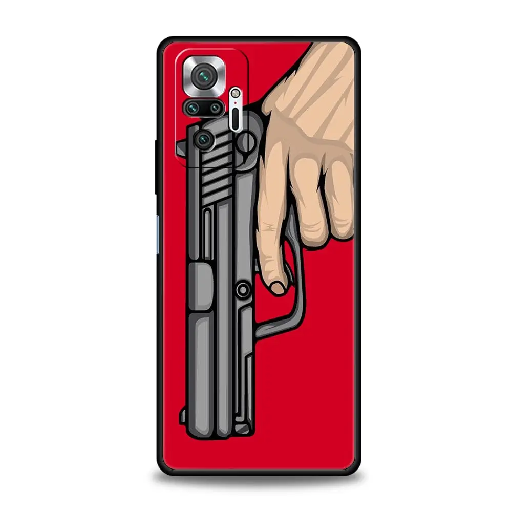 Funda de teléfono para Xiaomi Redmi Note 14 13 12 5G 11 10 Pro Plus 4G 9S 9 14C 13C 12C 10C 9C 9A funda suave de TPU pistola de dibujos animados genial - imagen 3