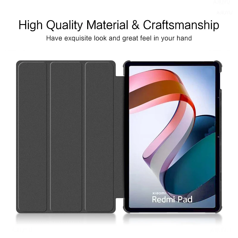 Funda de cuero PU para Xiaomi Redmi Pad, carcasa con tapa magnética, soporte triplegable, 10,61 pulgadas, 2022 - imagen 3