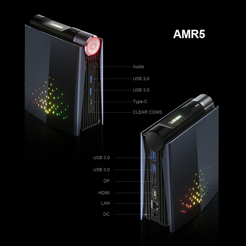 Chatreey-Mini PC AMR5 AM08 Ryzen 9 7940HS R7 5700U 7735HS 680M, ordenador de escritorio para juegos, Wifi 6 BT 5,0, Windows 11 - imagen 4