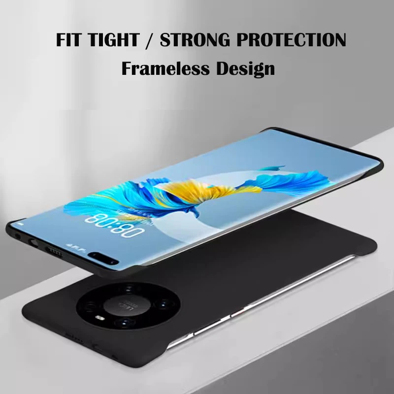 Solid Candy Color Frameless Hard PC Back Cover Case For Huawei Mate 60 50 40 30 Pro ShockProof Ultra Thin Cases - imagen 3