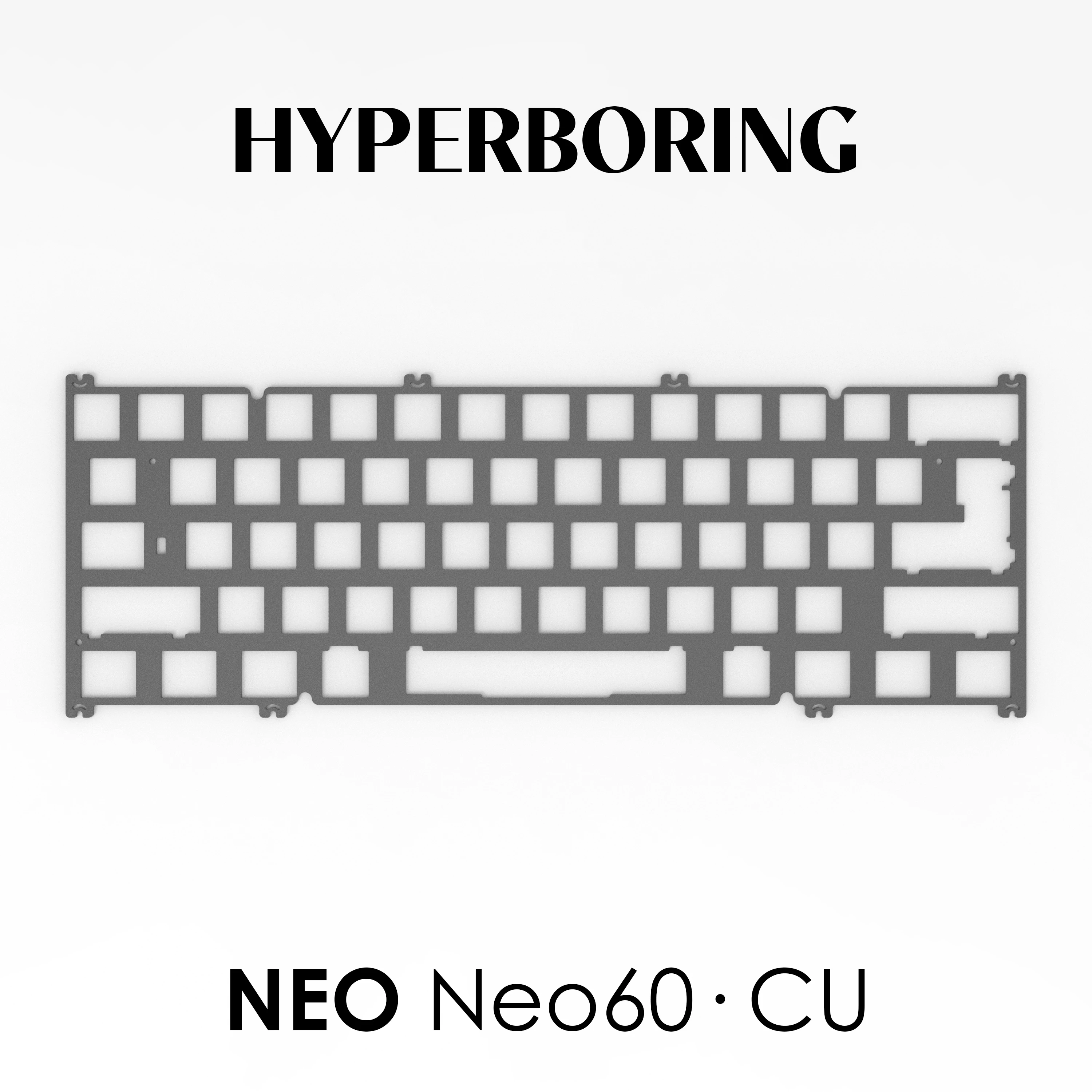 Placas de ajuste de teclado mecánico Neo60 CU PC PP FR4 Aluminio CF latón (para puñaladas de montaje en PCB y puñaladas de montaje en placa) - imagen 4