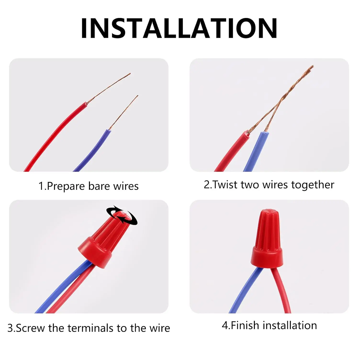 248 Uds. Conectores de cables, conectores eléctricos, tapas de cables, conectores de cables eléctricos, surtido de tuercas giratorias para conexión rápida - imagen 5