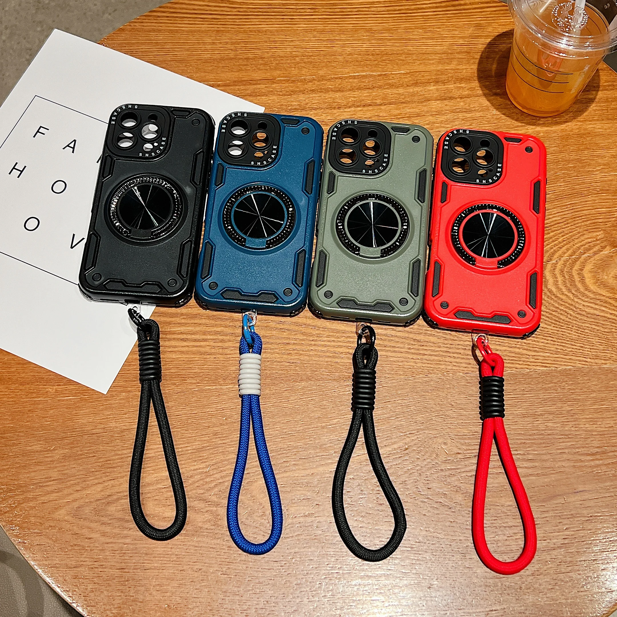 Funda de teléfono giratoria 360 magnética de lujo para iPhone 17 Pro Max 16 Plus 15 14 13 11 soporte de correa para Magsafe cubierta a prueba de golpes - imagen 2