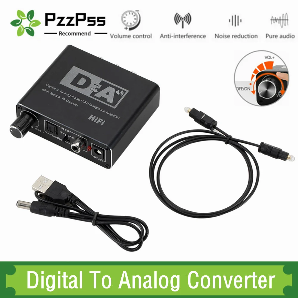 PzzPss DAC portátil HiFi con Toslink y RCA – Alta fidelidad sonora
