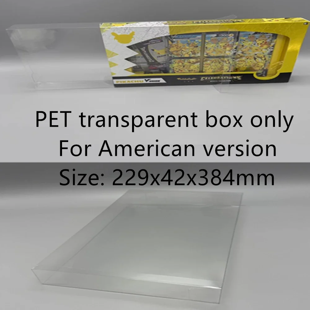 Caja de almacenamiento transparente a prueba de polvo para Pikachu V-UNION, caja de colección del 25 ° aniversario/caja protectora de plástico para exhibición de tarjetas PTCG, PET