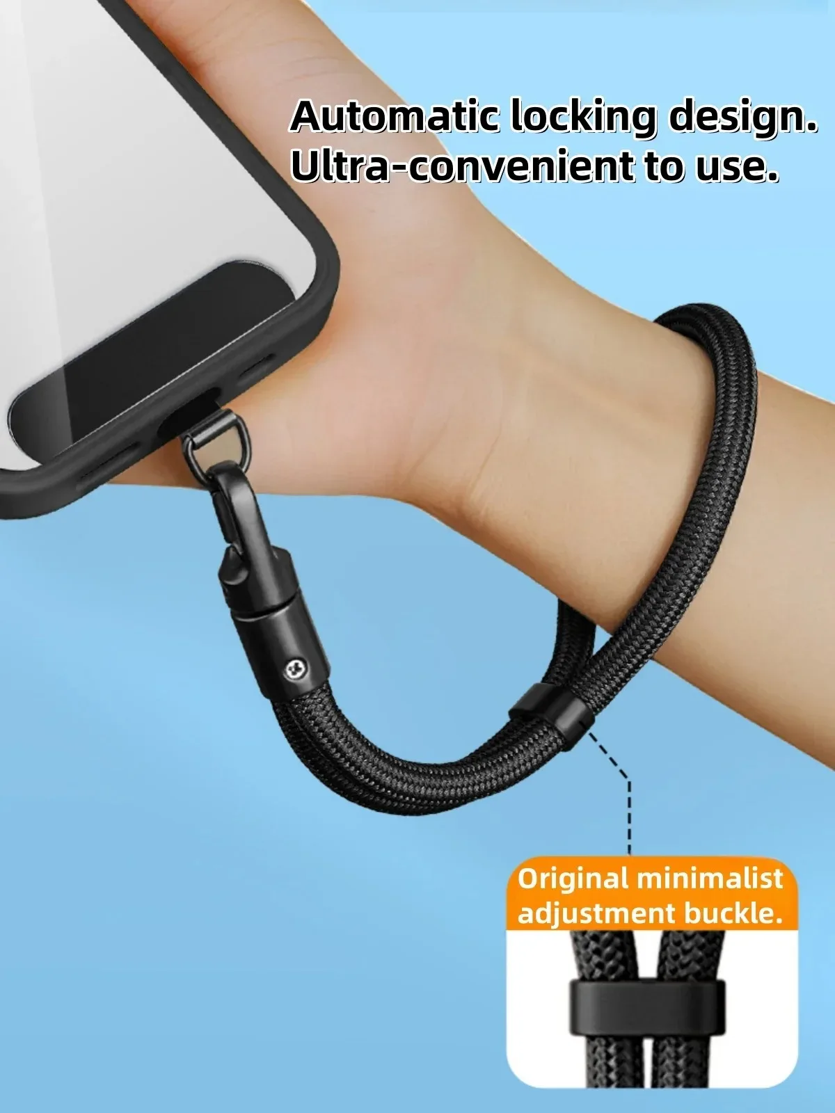 Correa corta universal para teléfono Samsung/iphone, cordón con Clip, pulsera de nailon PET, accesorios para teléfono móvil, colgante, dijes para móvil - imagen 5