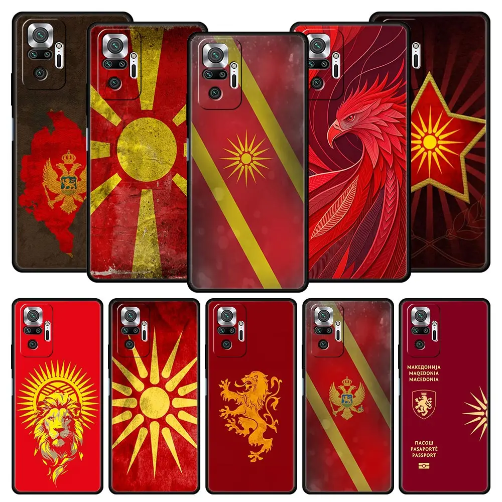 Funda de teléfono con bandera de Macedonia para Xiaomi Redmi Note 14 13 12 5G 11 10 Pro Plus 4G 9S 9 14C 13C 12C 10C 9C 9A funda suave de TPU