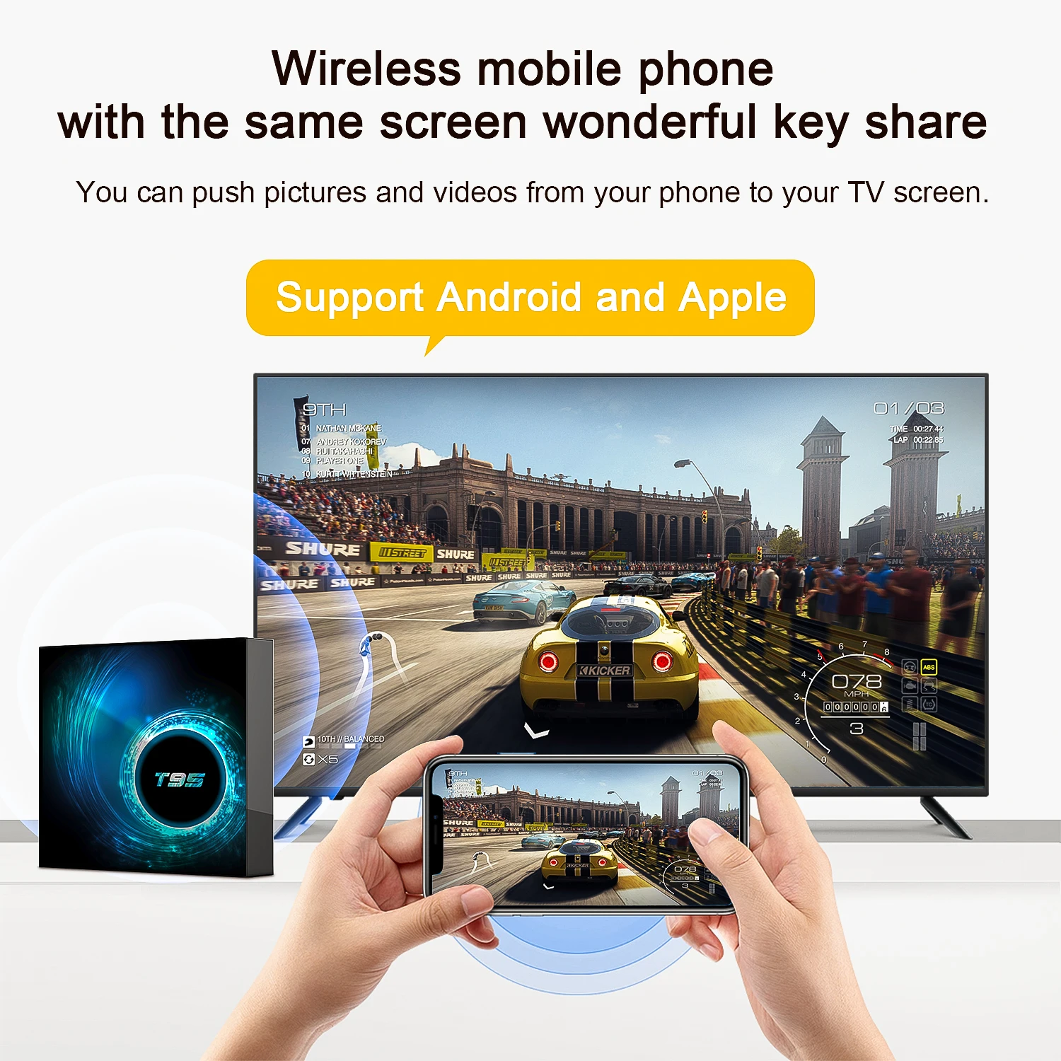 Caja de TV T95 HD 6K Allwinner H616 gráficos 3D de cuatro núcleos Wifi Dual 2,4G y 5G Bluetooth 5,0 reproductor inteligente Android 10 decodificador - imagen 3