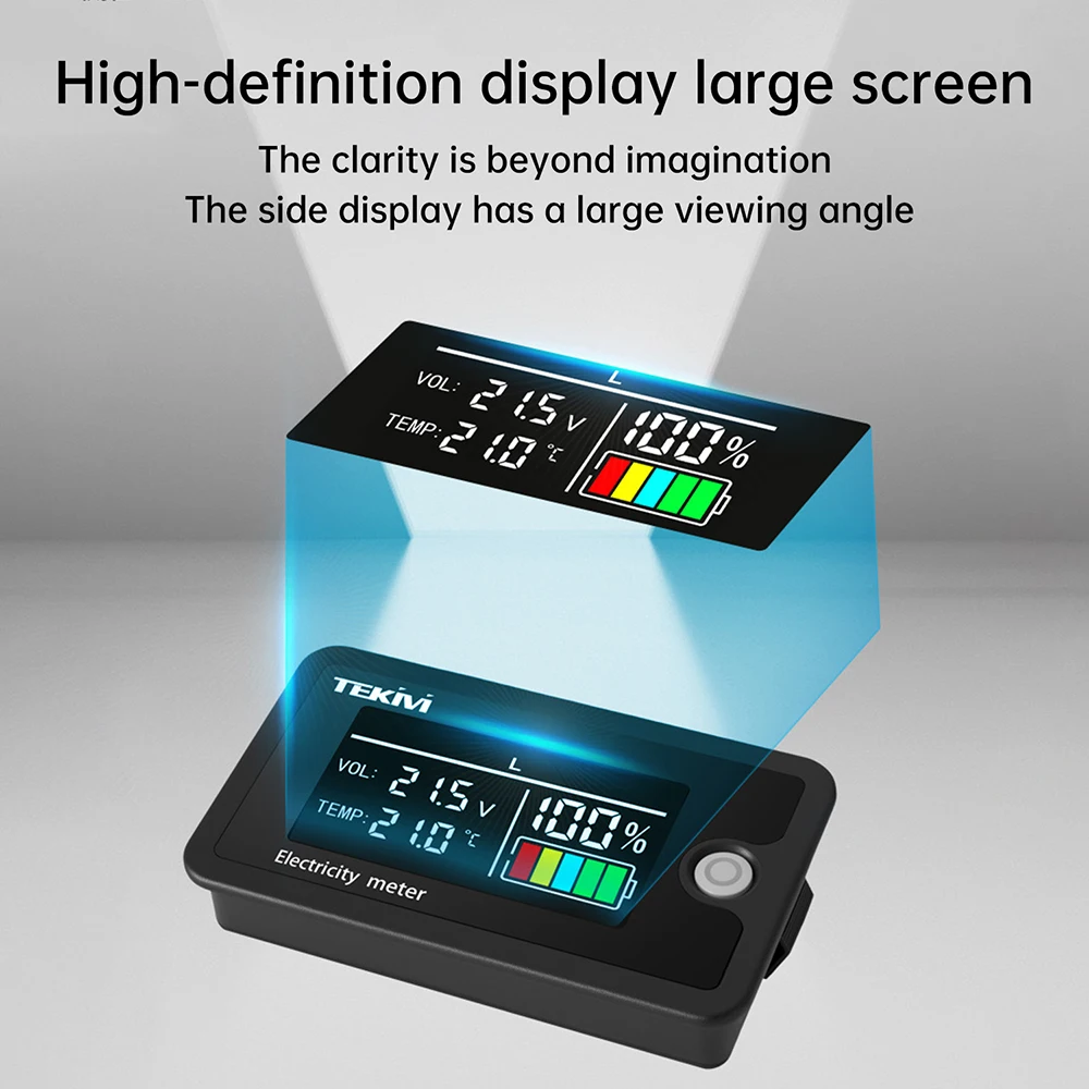 DC 8-100V Pantalla digital LCD de alta precisión Indicador de electricidad de voltaje Batería universal con pantalla de temperatura - imagen 3
