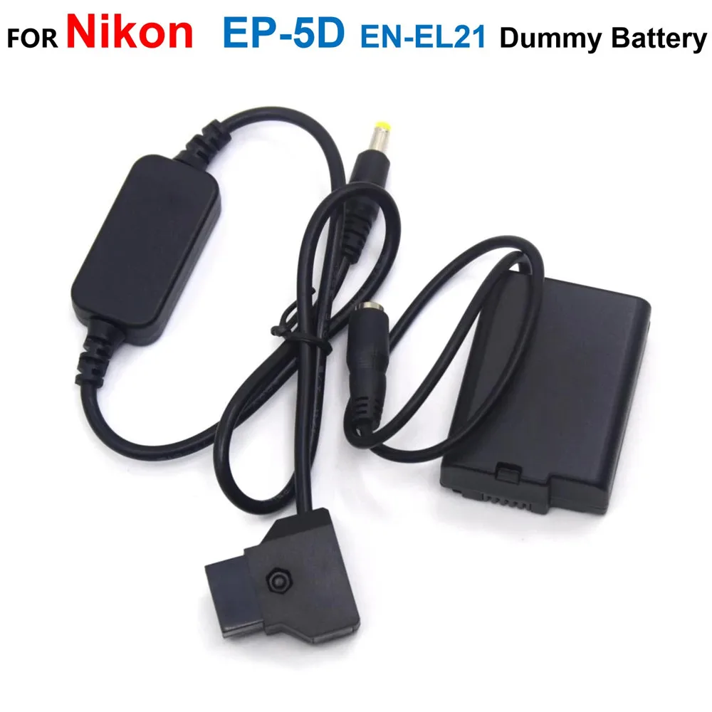 EP-5D EP5D acoplador CC EN-EL21 ENEL21 batería falsa + Cable reductor de 12-24V a D-TAP Dtap EH-5A para cámaras Nikon 1 V2 1V2