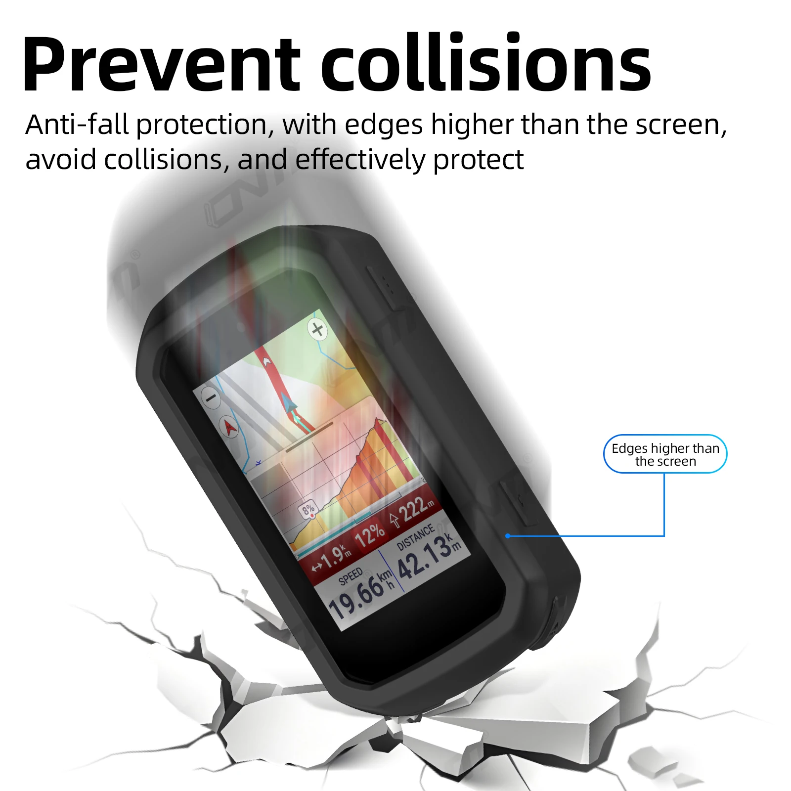 Funda + Vidrio para Garmin Edge 550 850, Protector de Pantalla Película de Vidrio Templado y Funda de Silicona, Accesorios para Cronómetro de Bicicleta GPS - imagen 4