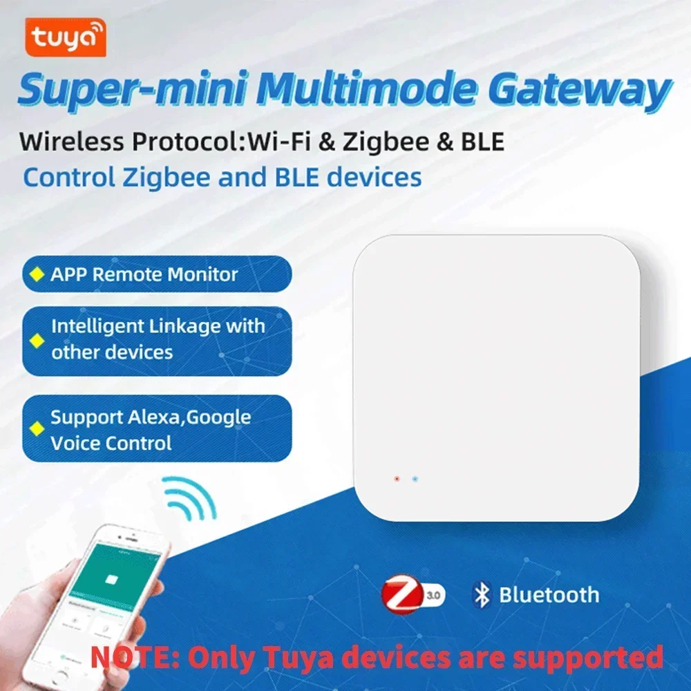 Tuya Zigbee Hub, puerta de enlace inteligente, WiFi, Bluetooth, malla, puente inalámbrico multimodo para Smart Home, var, Control remoto por aplicación Smart Life - imagen 2