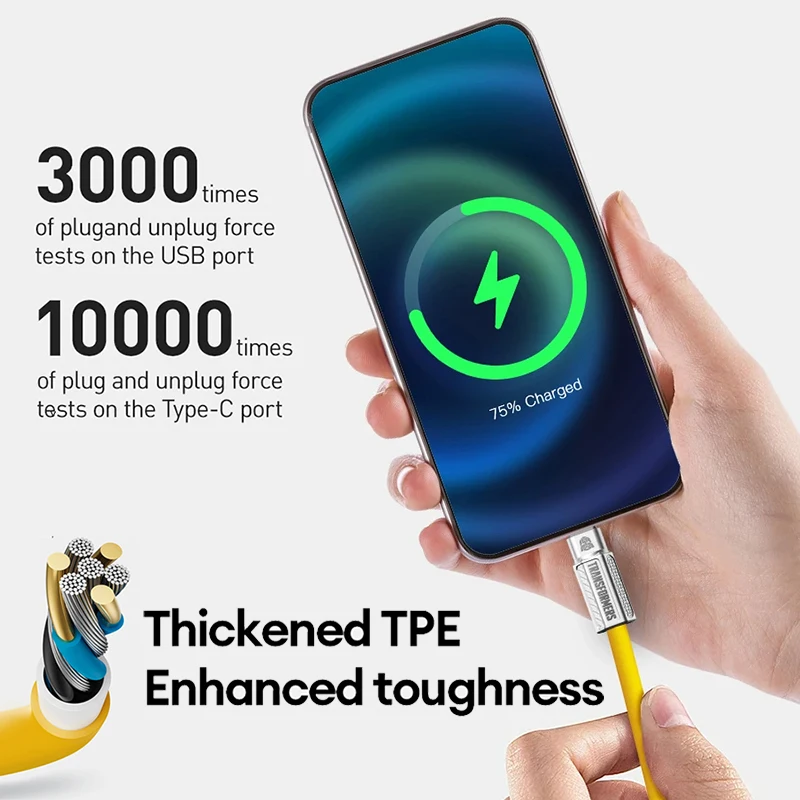 Transformador TF-A01 5A Cable de carga rápida tipo C Cable USB C a tipo C Cable de fecha para Huawei Samsung Xiaomi iPhone Cable de 1,5 M - imagen 4