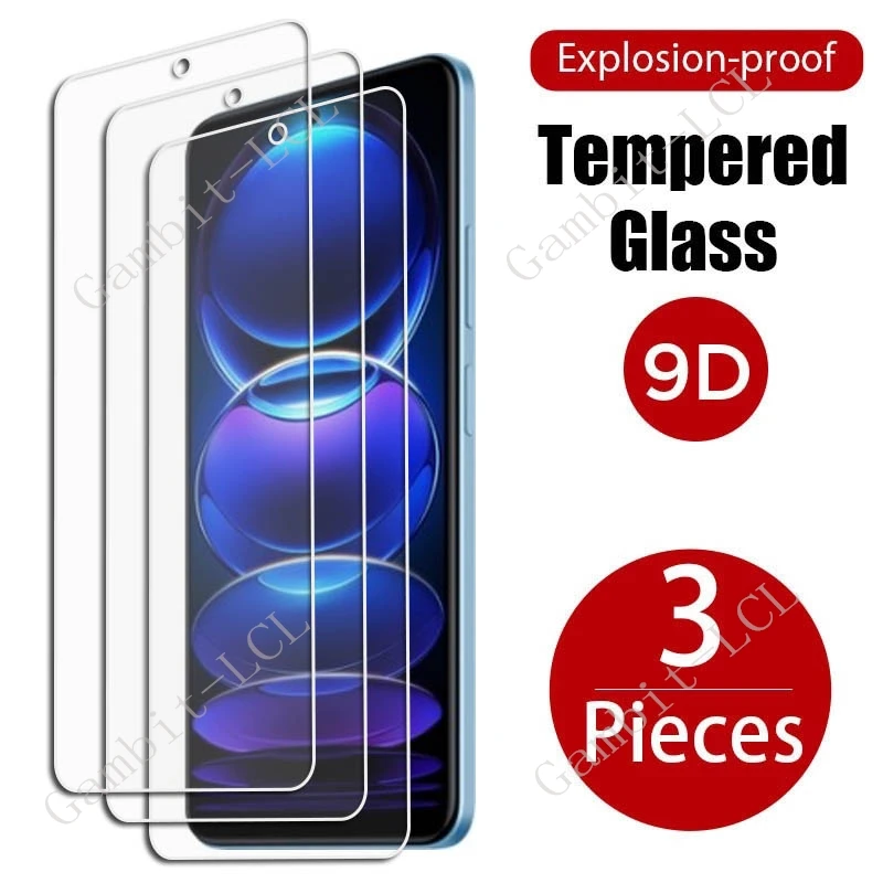 3 uds 9H Original para Xiaomi Poco F5 Protector de vidrio templado en XiaomiPocoF5 PocoF5 6,667 "película protectora de pantalla