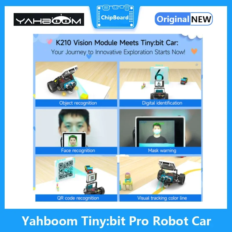Tiny:Bit Pro AI Robot Visual programación de coche módulo K210 para reconocimiento Visual AI Kit de conducción autónoma Yahboom - imagen 3