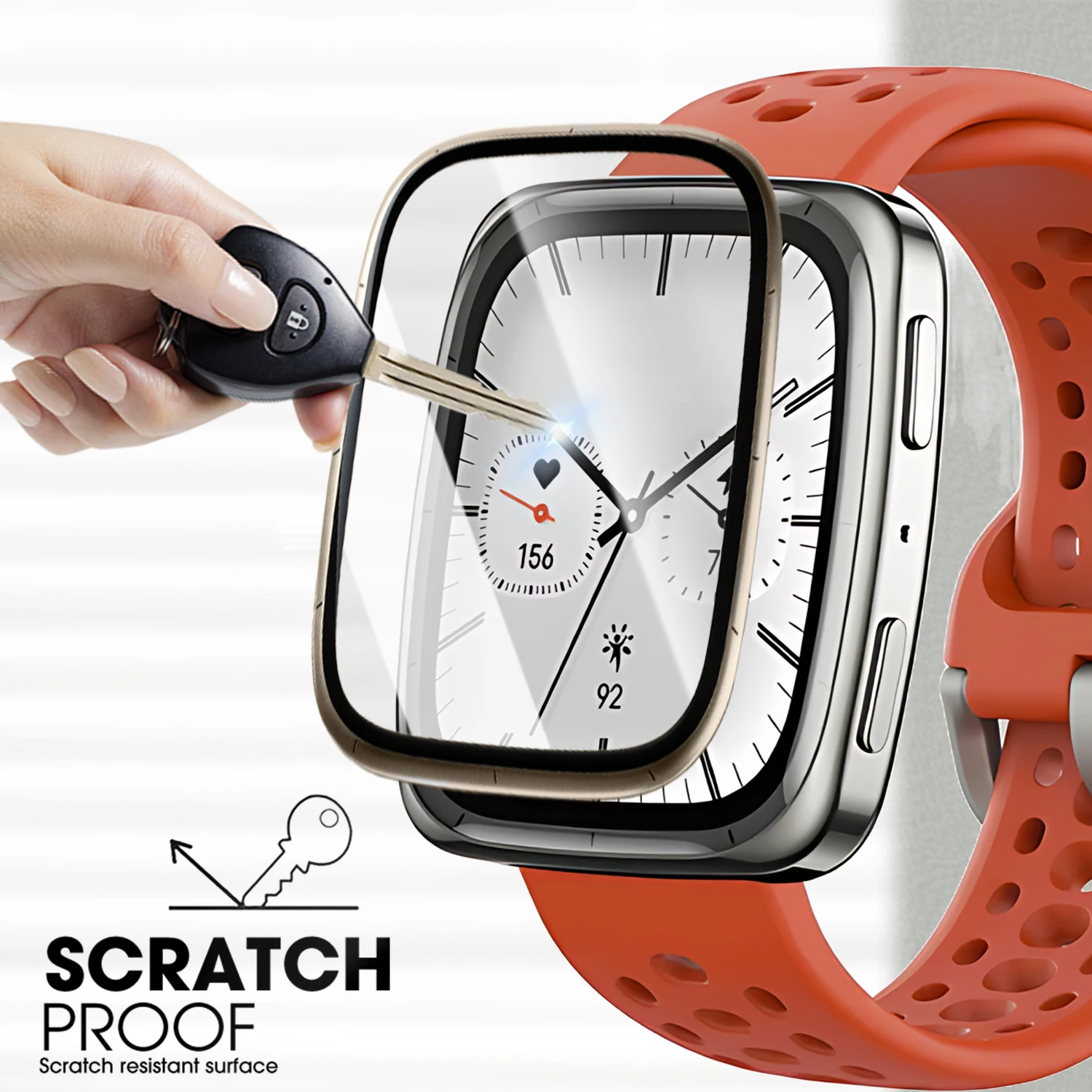 Protector de pantalla curvo completo para reloj inteligente Amazfit Active 2 cuadrado, películas protectoras suaves antiarañazos Ultra-HD, no de vidrio - imagen 2