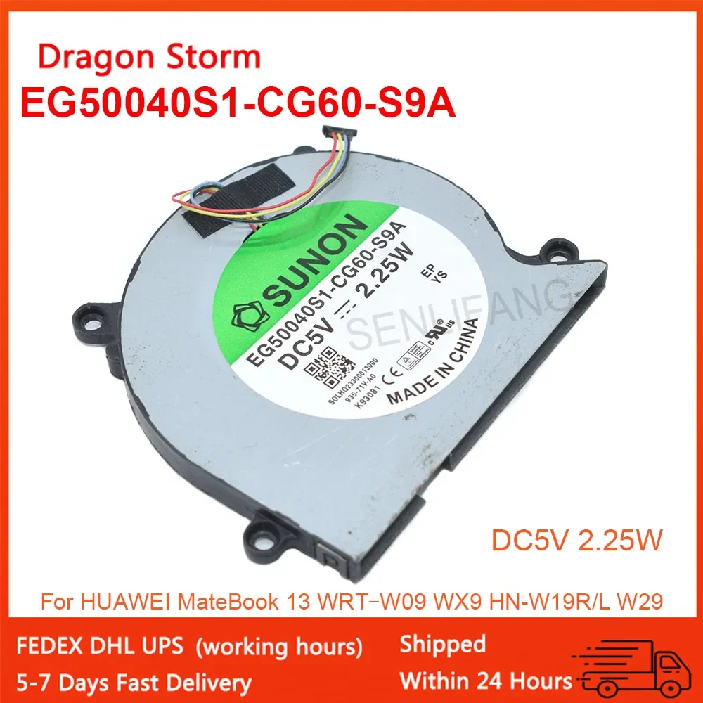 Ventilador de refrigeración de CPU para HUAWEI MateBook 13 WRT-W29 W19 PWM turbina de Control de temperatura 5CM EG50040S1-CG60-S9A DC5V 2,25W