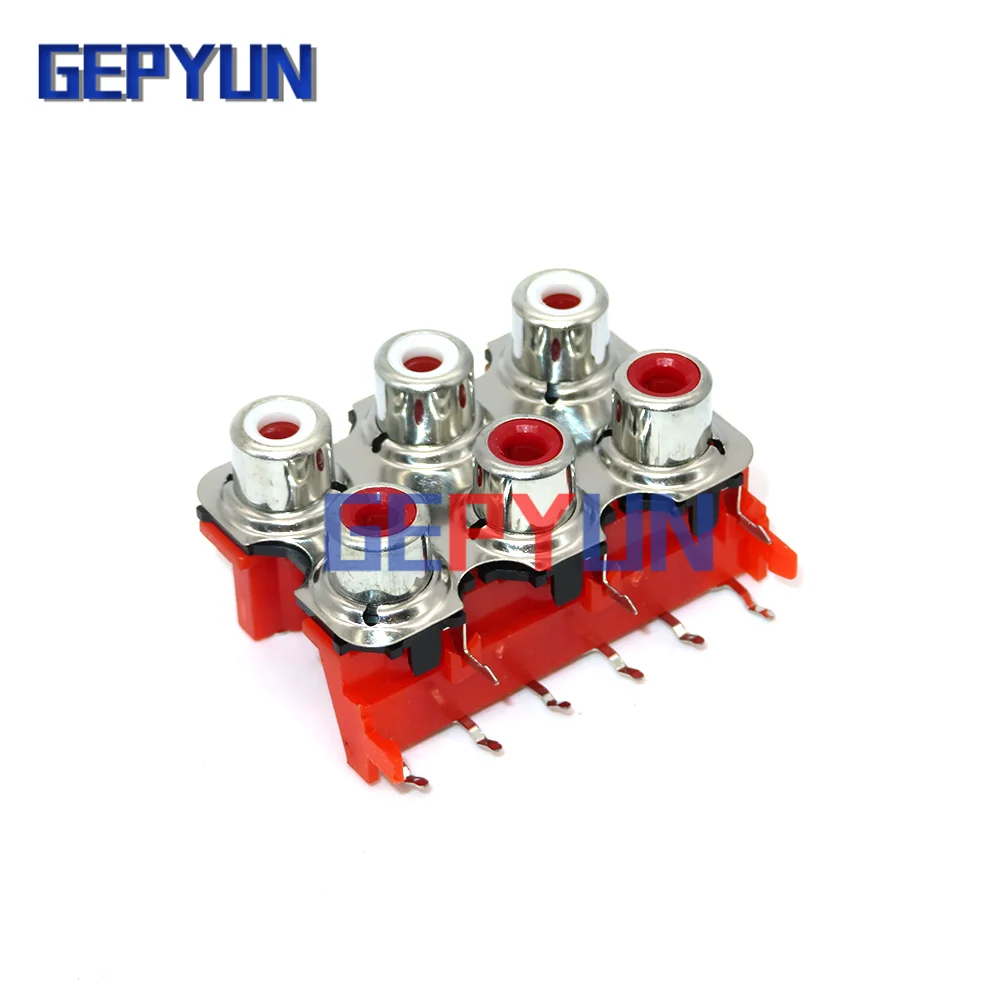 Conector blindado de Audio estéreo PCB, 2 RCA-213, RCA-413, RCA-613, 2, 4, 6 Bits/agujero, Escudo de AV-8.4-13, puertos de audio, nuevo - imagen 4