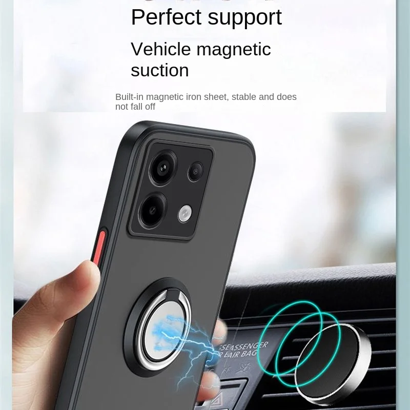 Funda rígida para Xiaomi POCO M6 Pro 4G, carcasa trasera protectora con anillo magnético, para teléfono POCO X6 Pro M6pro - imagen 4