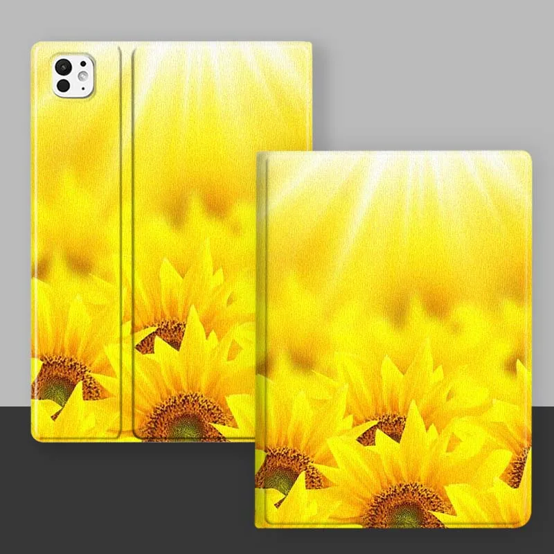 Arte girasol amarillo para iPad Pro Mini 1 2 3 4 5 6 7 7ta generación 12,9 10,5 13 11 7,9 8,3 M4 pulgadas funda para tableta - imagen 3