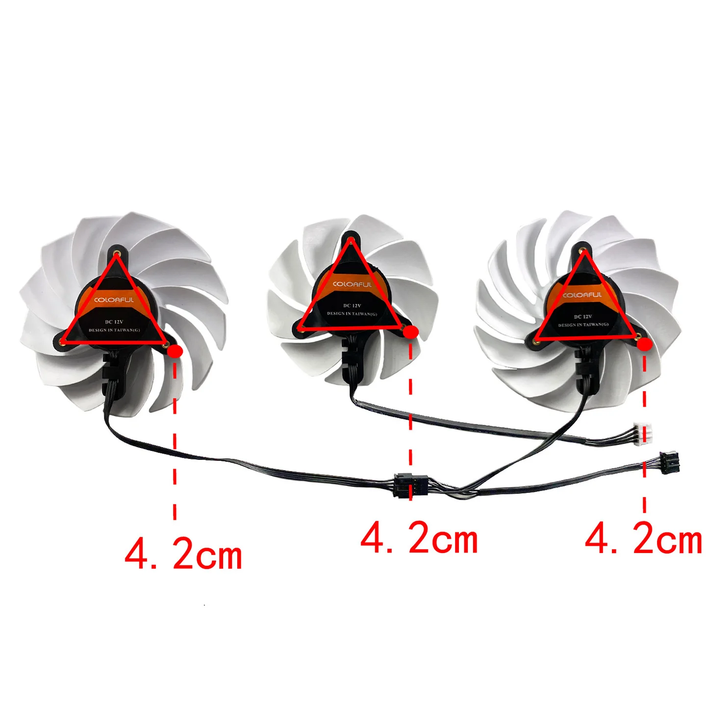 Ventilador de refrigeración de 85MM y 75MM para ventilador de repuesto de tarjeta gráfica Ultra blanco colorido RTX3060 3060ti 3070 3070ti 3080 iGame - imagen 3