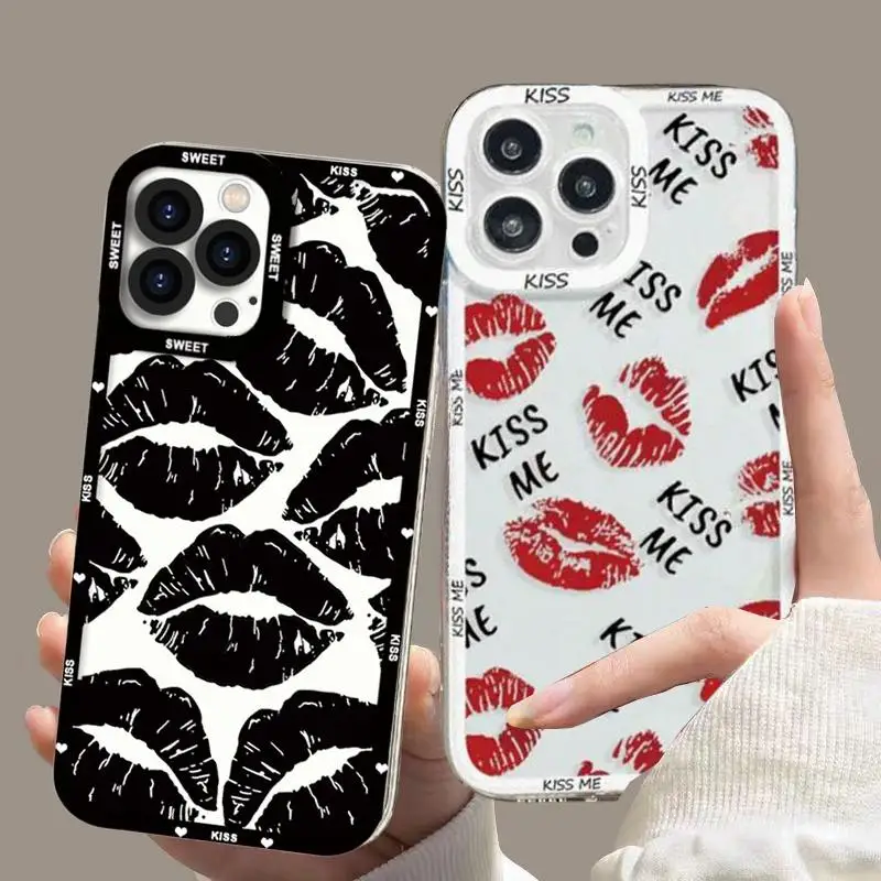 Funda de teléfono con estampado de labios para OPPO Reno 10 11 5G 10 Pro Plus 11F 6 8 Pro 5 6 Lite 7 4G 8T 4 5F 7Z 8Z 5Z 6Z A58 A78 A79 A98 5G