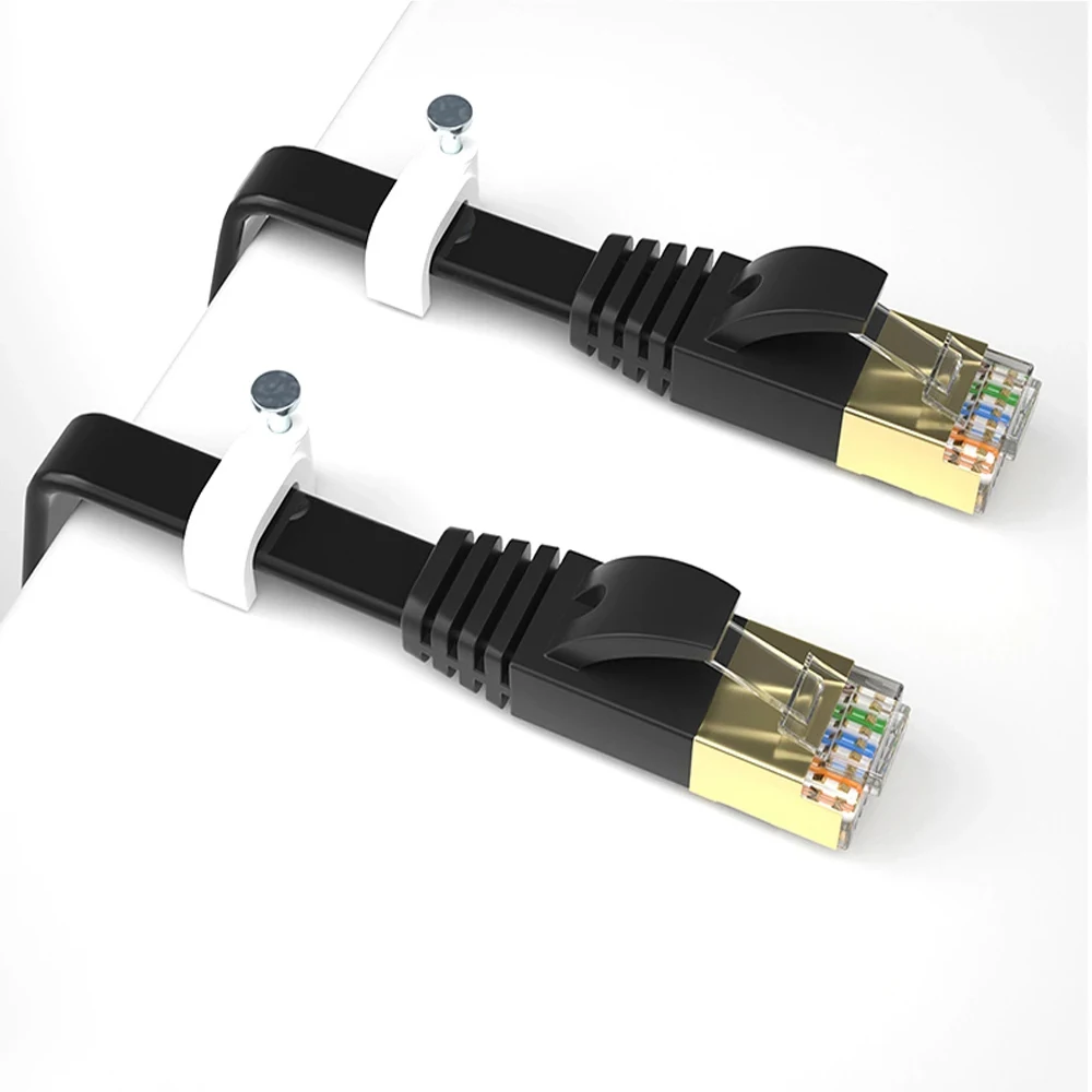 ZOGUO-Cable Ethernet CAT8, Cable plano blindado de 40Gbps, Cat 8, RJ45, Cable de conexión Lan de red para enrutador WIFI, módem, Internet, IPTV - imagen 2