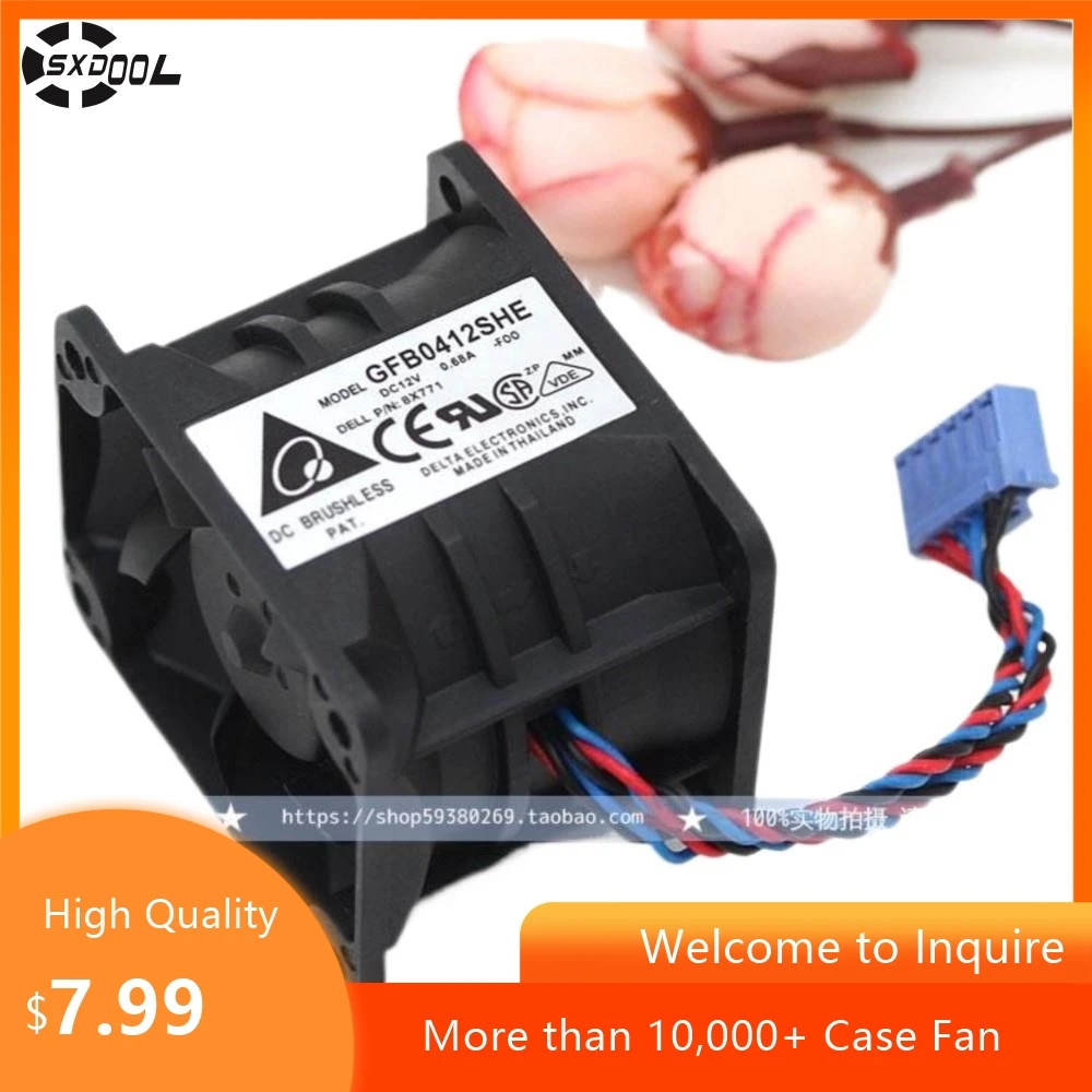 Ventilador de alta velocidad de 40 mm para ventilador de servidor Delta GFB0412SHE-FOO 12 V 0.68 A para Dell PowerEdge 1750, ventilador de refrigeración PE1750 - imagen 2