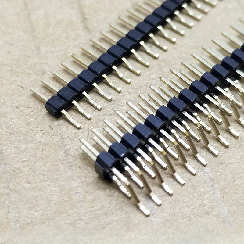 5 uds 2,0mm ángulo recto SMD de una sola fila 1X40P Dual 2X40P ángulo recto rompible SMT chapado en oro RA Horizontal SMT cabezal de Pin macho
