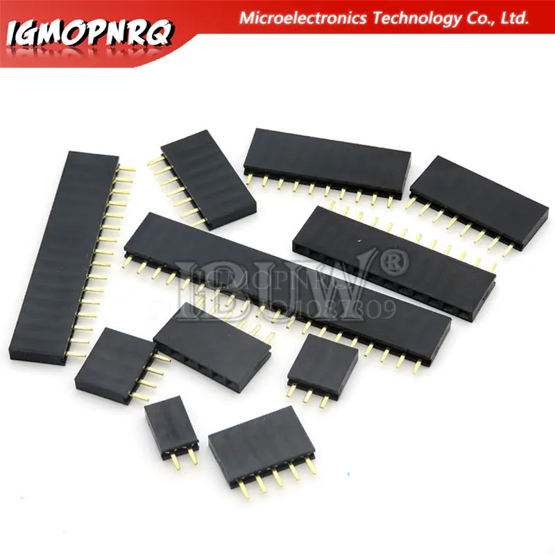 Clavija hembra de una sola fila, 10 piezas, 2,54 MM, 2/3/4/5/6/7/8/9/10/11/12/13/14/40 Pines, conector PCB individual fila madre para arduino - imagen 2