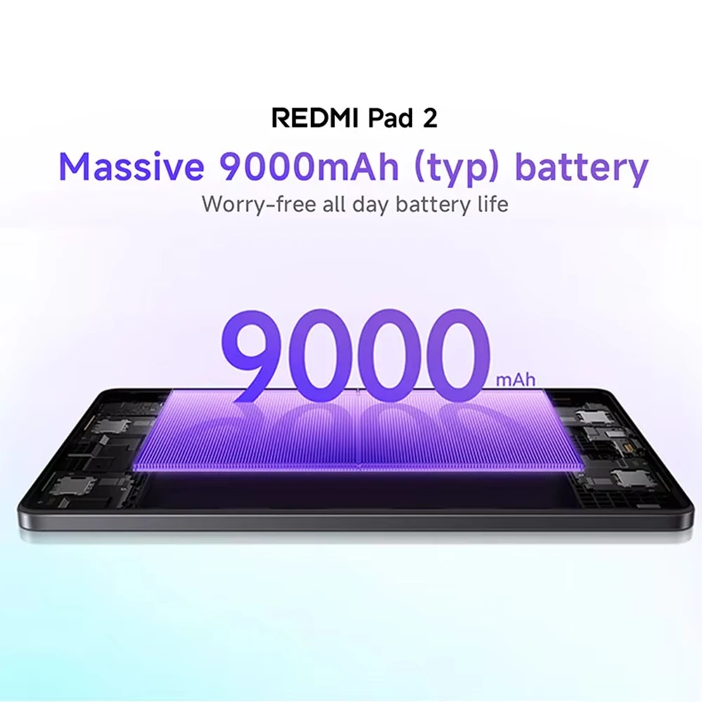 Xiaomi Redmi Pad 2 Tablet Wi-Fi, MediaTek Helio G100-Ultra, 11 "2.5K Pantalla cristalina , 90Hz, 8 MP Cámara, 9000 mAh Batería, Sin Cargador - imagen 4