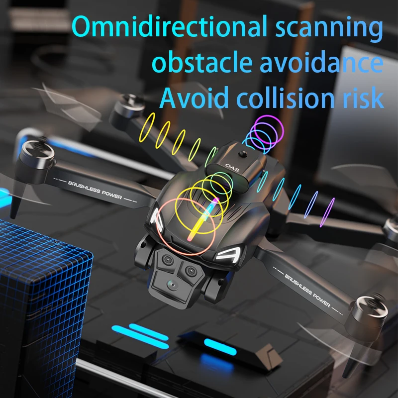 Mini Dron C15 con Triple Cámara, 8K, 4K, WIFI, FPV, evitación de obstáculos, cuatro ejes, plegable, fotografía aérea RC, delantal de venta - imagen 4