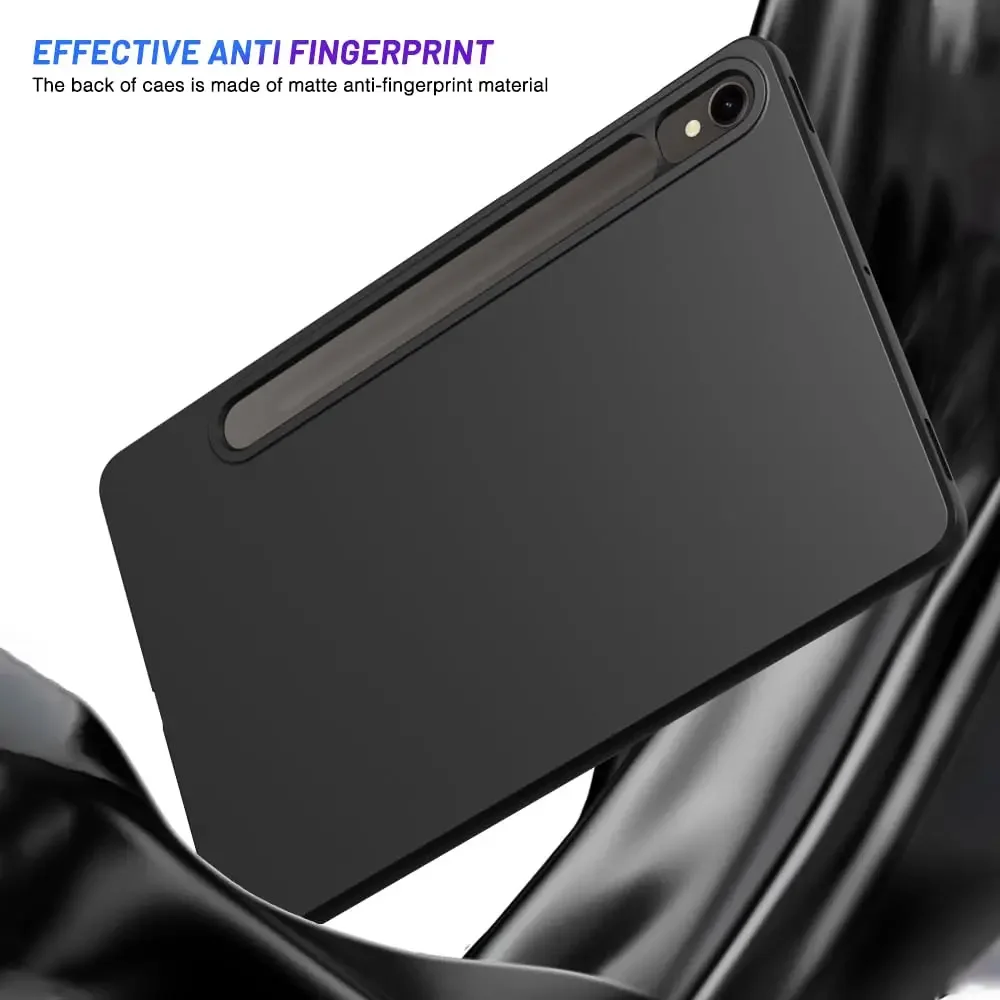 Funda blanda para Samsung Galaxy Tab S9 11 2023 SM-X710 SM-X716B SM-X718U funda protectora trasera de silicona TPU negra - imagen 5