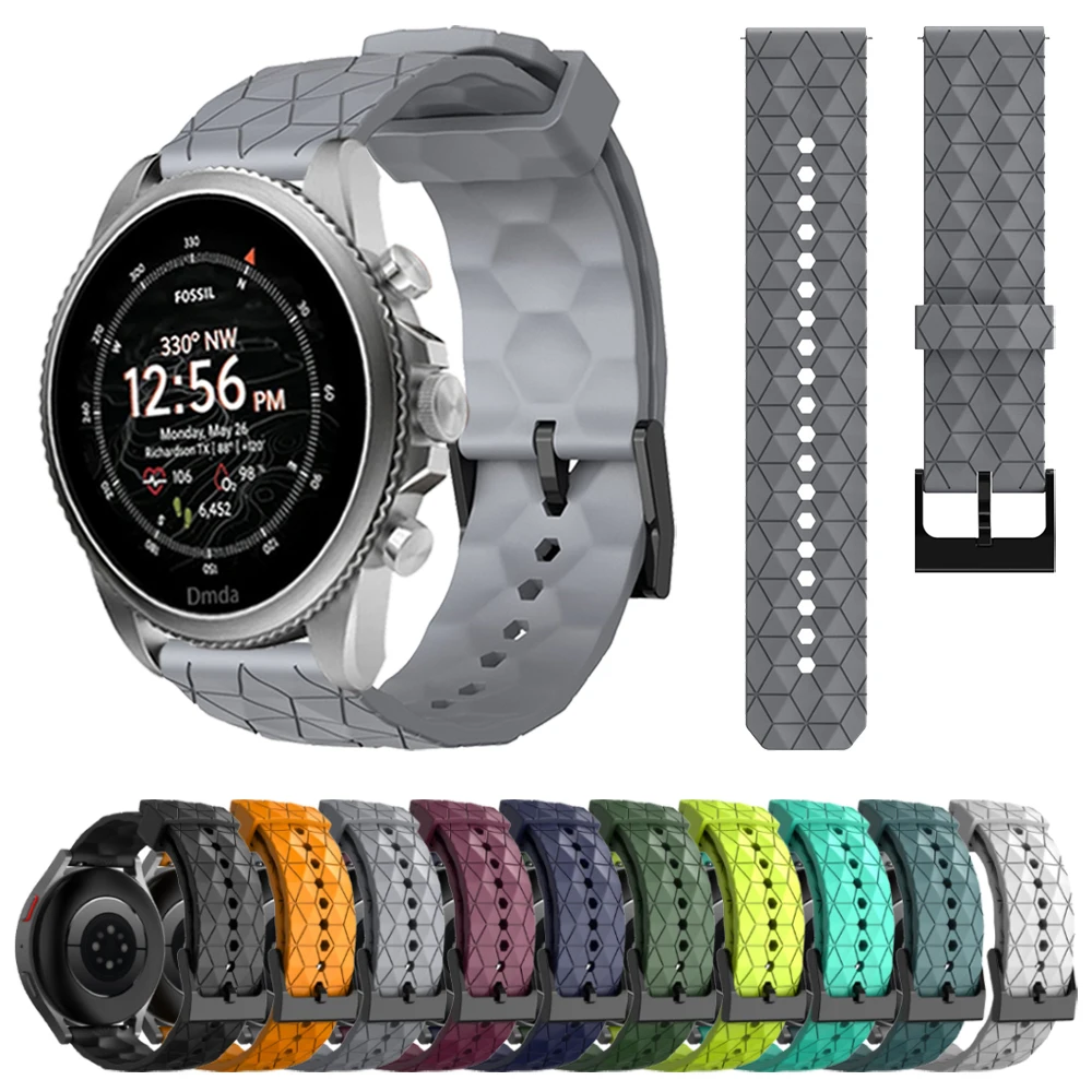 Correa deportiva de silicona para Fossil GEN 6, banda de reloj inteligente de 44mm, accesorios de 20mm, 22mm para Fossil GEN 5E, 44mm / GEN 5 LTE, 45mm - imagen 2