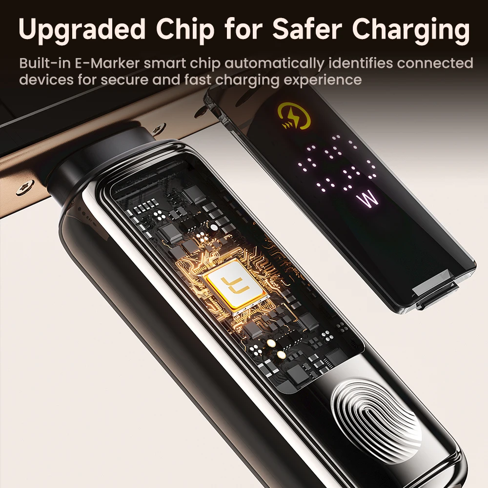 Toocki 100W USB C a USB C Cable PD3.0 QC4.0 Pantalla de batería Cable de carga rápida tipo C para Macbook iPhone 16 15 Samsung S25 S24 - imagen 3