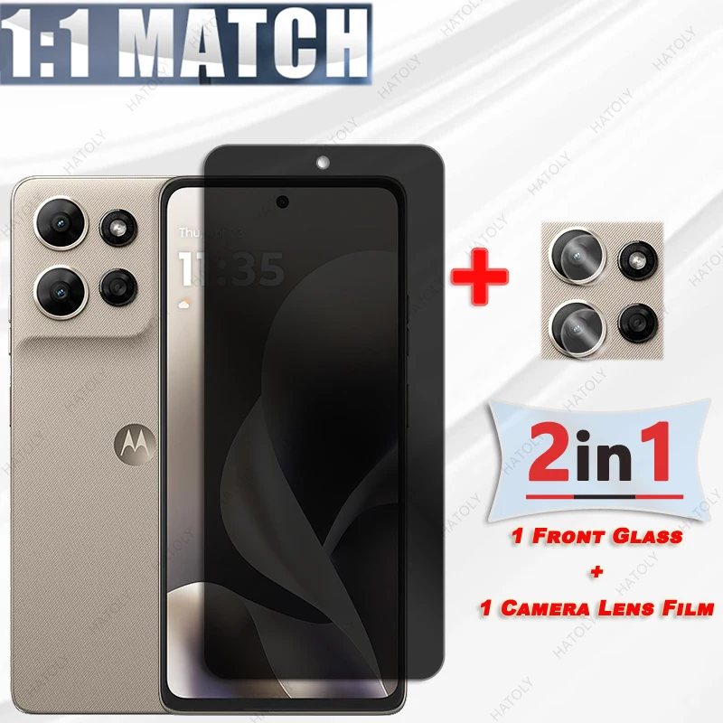Para Motorola Moto G Power 2026 Protector de pantalla de privacidad de vidrio para Moto G Power 2026 película Protector de lente de cámara de vidrio antiespía
