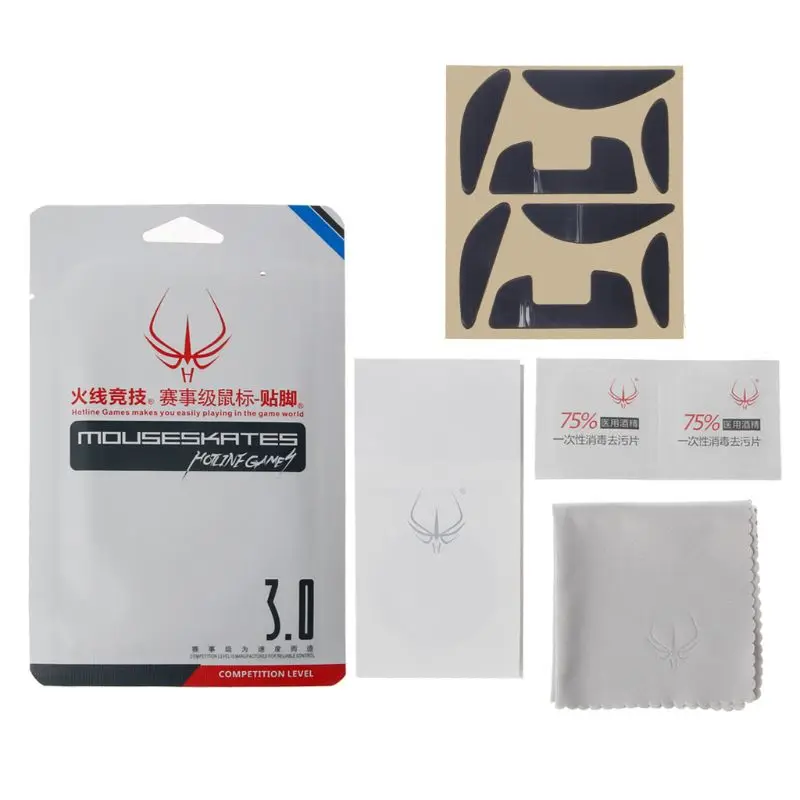 Hotline Games-alfombrillas de ratón para G700 G700S, patines deslizantes, calcomanías de pies de ratón, bordes curvos redondeados, color negro