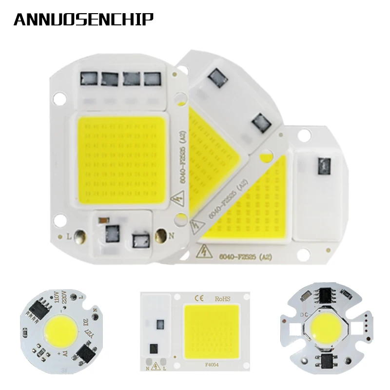 Chip LED COB 10W 20W 30W 50W 220V IC inteligente sin necesidad de controlador 3W 5W 7W 12W bombilla LED para foco de luz de inundación iluminación Diy