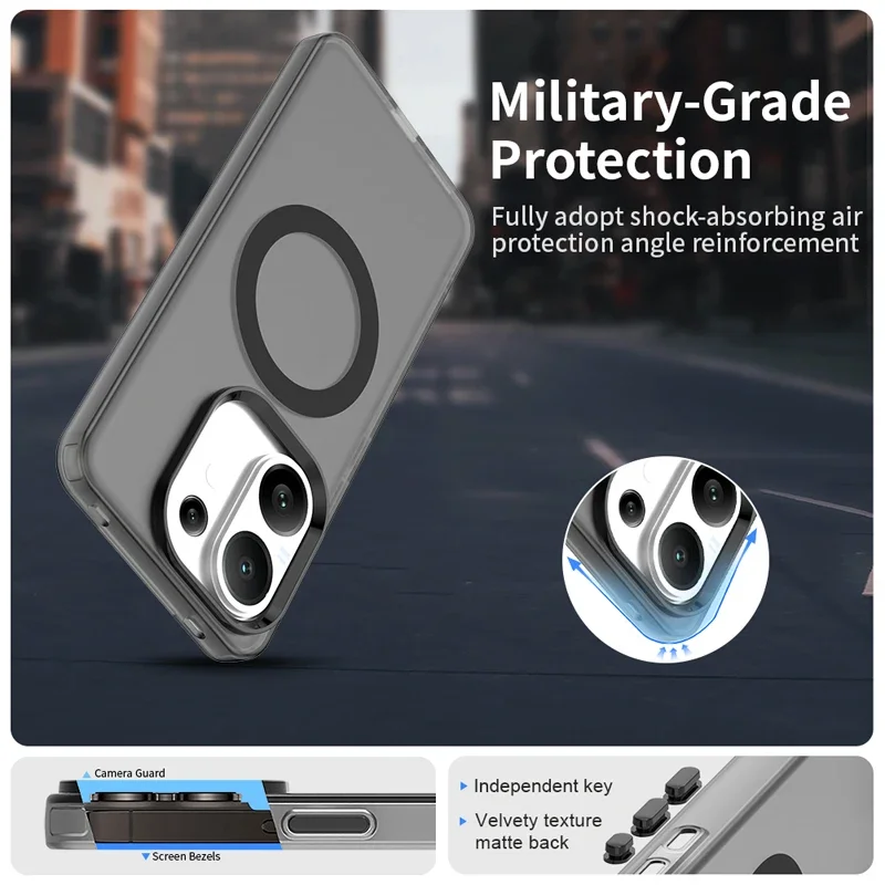 Para VIVO V60 funda para Magsafe carga inalámbrica magnética PC dura translúcida + cubierta de borde de TPU para VIVO V 60 carcasa de parachoques de caramelo - imagen 5