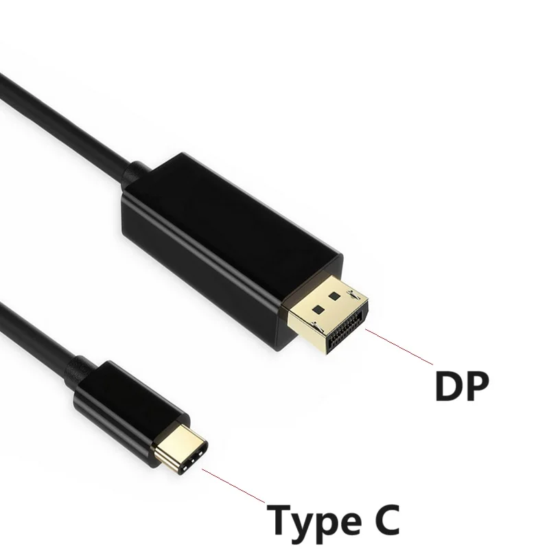 1,8 m tipo C a DP DisplayPort 4K60HZ HD Cable USB3.1 USB-C a 4K DP puerto de pantalla adaptador de Cable para pantalla de PC proyector de ordenador portátil