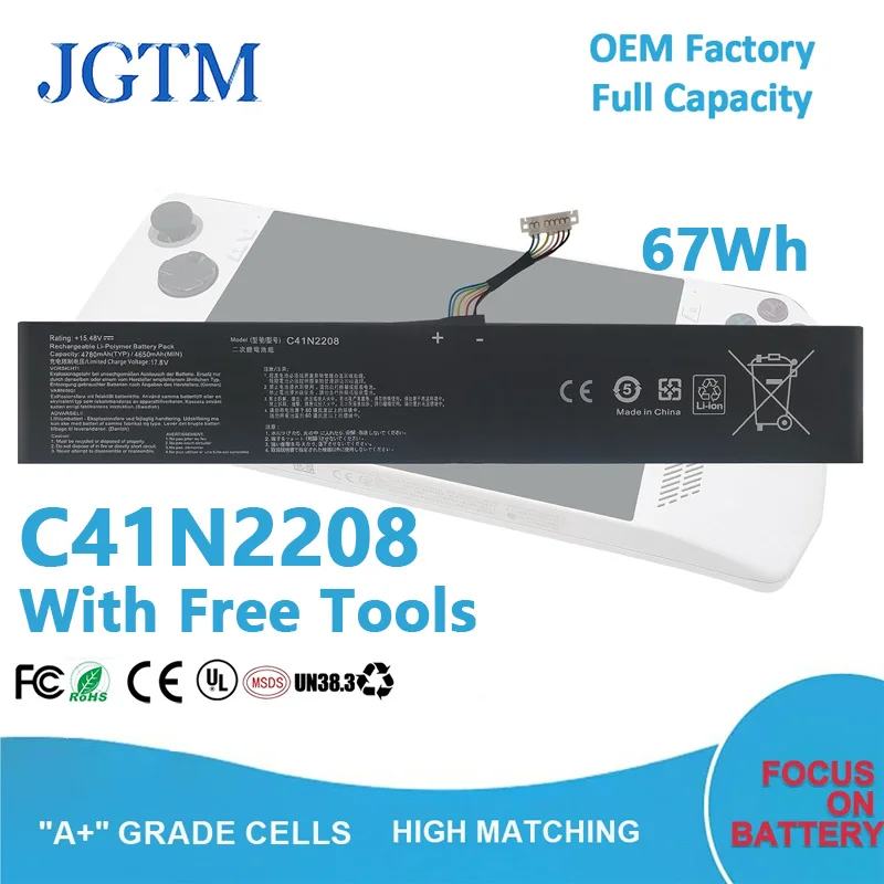 Nueva batería C41N2208 74Wh para ASUS ROG Ally Gaming Series portátil PC71L RC71L con herramientas gratuitas 15,48 V 74WH