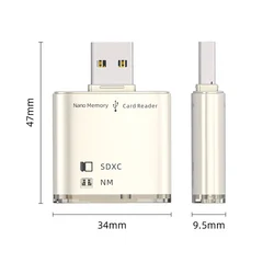 Lector de tarjetas USB 3.0 2 puertos SD/SDXC para Huawei NM Nano y PC