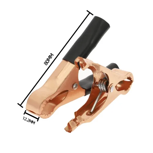 50A 80mm Cocodrilo Coche Motocicleta Caravana Cable de prueba de batería D Clip de aislamiento Rojo + Negro - imagen 4