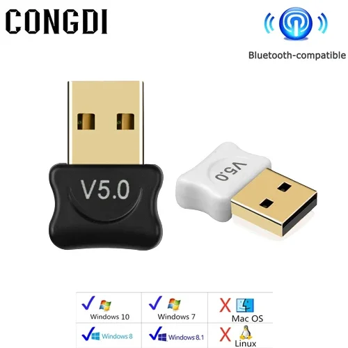 Adaptador USB 5,0 compatible con Bluetooth, Dongle de Audio AUX, adaptador inalámbrico, Mini receptor USB para PC/ordenador/portátil/teclado/ratón