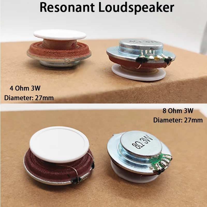 YUXI 1PC 27MM 4R 3W 8R 3W resonancia vibración Mini altavoz estéreo altavoz vibración altavoz Vbro altavoz 4/8Ohms 3 vatios - imagen 2