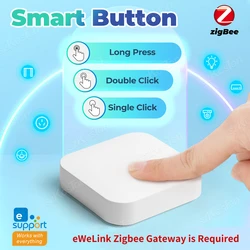 Aplicación eWeLink ZigBee, interruptor de escena inteligente, botón pulsador, automatización del hogar inteligente, Control remoto inalámbrico, funciona con ZigBee Gateway Hub