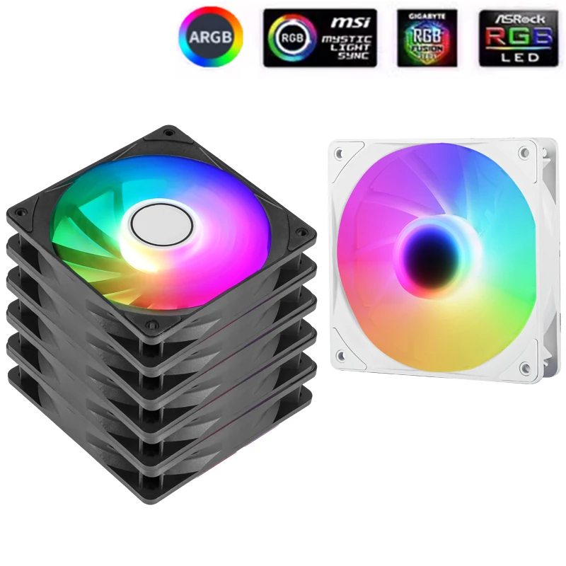 Argb-Ventilador de refrigeración de chasis sincrónico Shenguang, Ventilador de carcasa de PC, 120mm, Control inteligente de temperatura, 5V, 3 pines, silencioso para escritorio - imagen 2