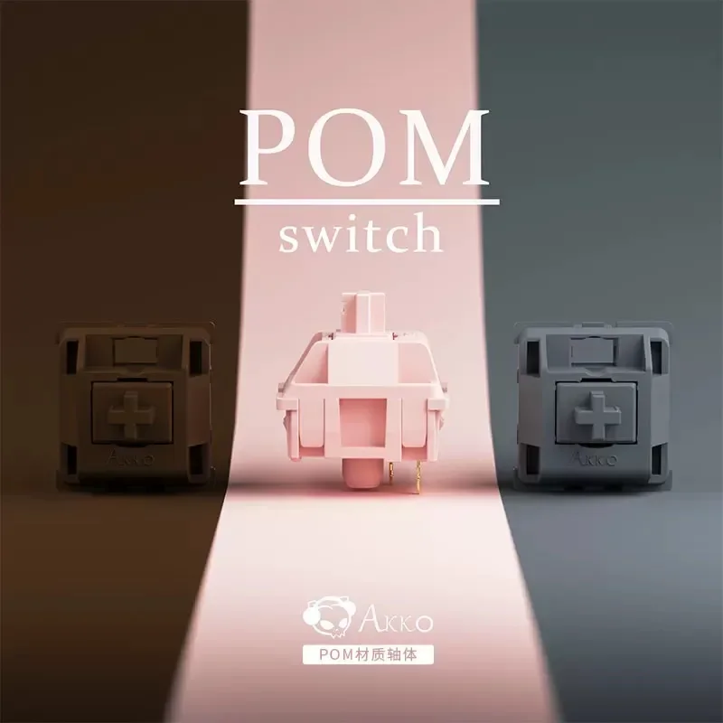 AKKO CS POM interruptor rosa marrón plata POM completo 3 pines táctil lineal 40g 43g 45g interruptores de teclado mecánico interruptor personalizado para juegos